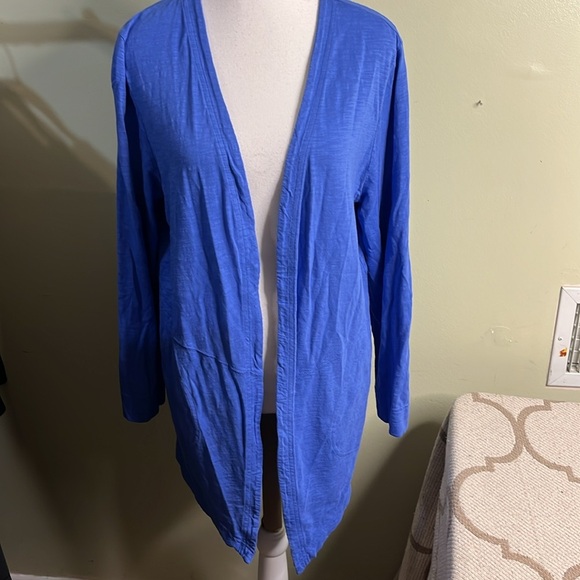 Chico's Ultimate Tee side pockets open front jersey cardigan, size: 2/ large - Picture 1 of 11